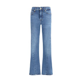 7FOR Blue Cotton Flared Jeans